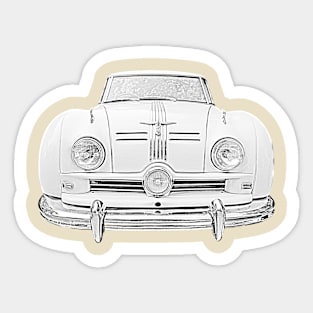 Austin A90 Atlantic 1950s classic car monochrome Sticker